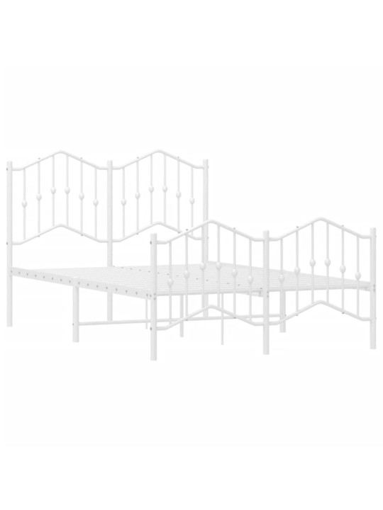 Gultas rāmis ar galvgali un kājgali, balts metāls, 120x200 cm