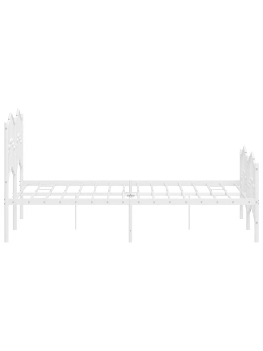 Gultas rāmis ar galvgali un kājgali, balts metāls, 120x200 cm