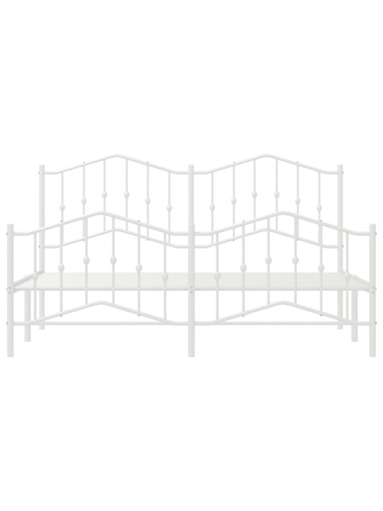 Gultas rāmis ar galvgali un kājgali, balts metāls, 180x200 cm