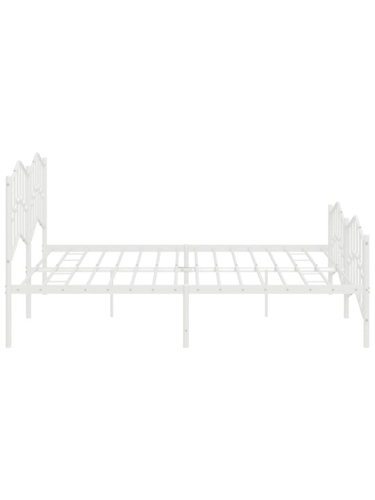 Gultas rāmis ar galvgali un kājgali, balts metāls, 200x200 cm
