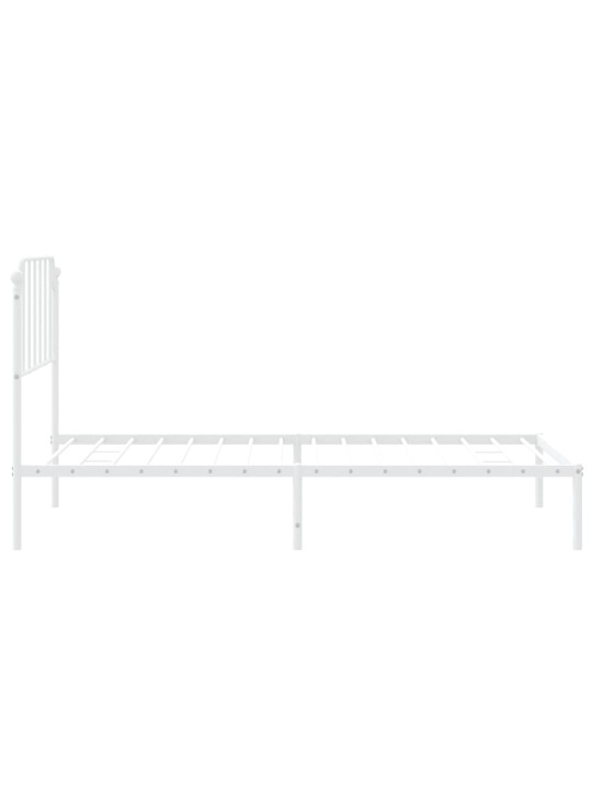 Gultas rāmis ar galvgali, balts metāls, 100x200 cm