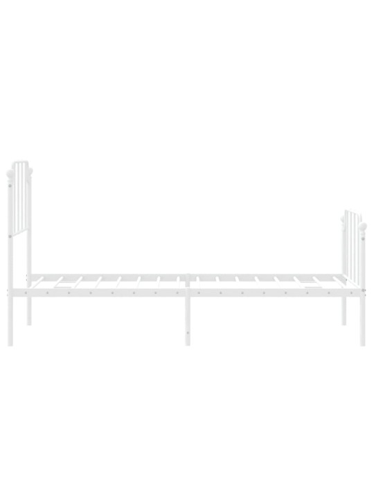 Gultas rāmis ar galvgali un kājgali, balts metāls, 80x200 cm