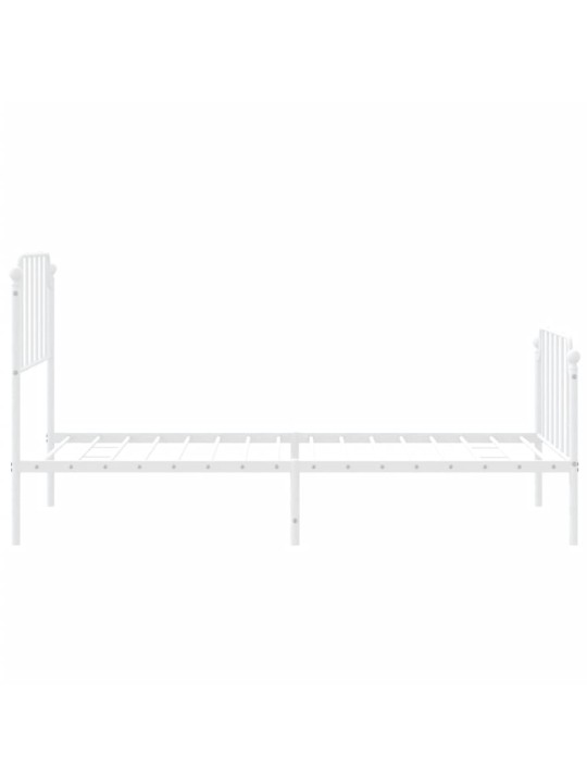 Gultas rāmis ar galvgali un kājgali, balts metāls, 90x200 cm