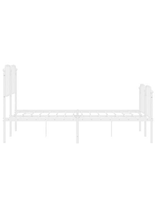 Gultas rāmis ar galvgali un kājgali, balts metāls, 135x290 cm