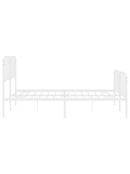 Gultas rāmis ar galvgali un kājgali, balts metāls, 200x200 cm