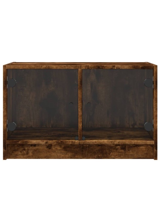 Tv skapītis ar stikla durvīm, koka krāsa, 68x37x42 cm
