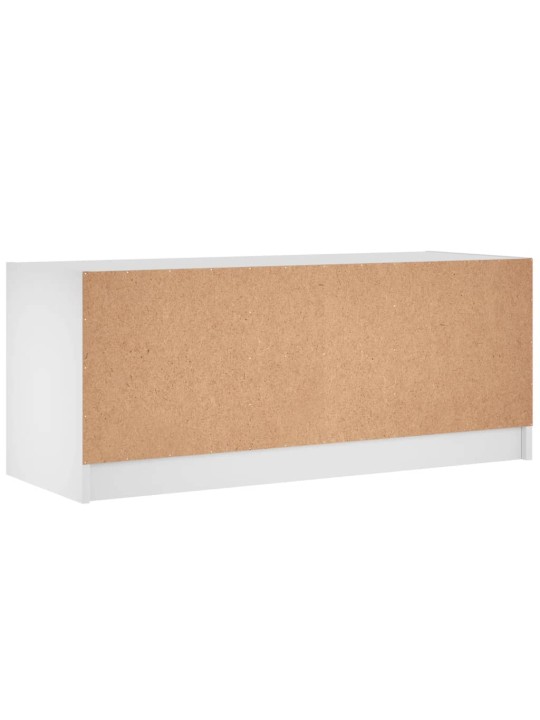 Tv skapītis ar stikla durvīm, balts, 102x37x42 cm