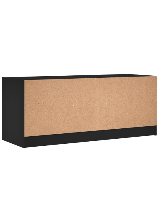 Tv skapītis ar stikla durvīm, melns, 102x37x42 cm
