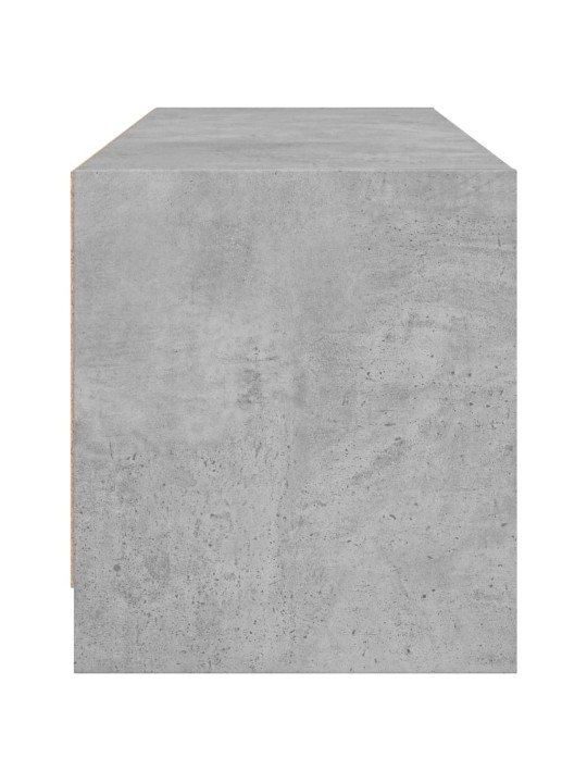 Tv skapītis ar stikla durvīm, betona pelēks, 102x37x42 cm