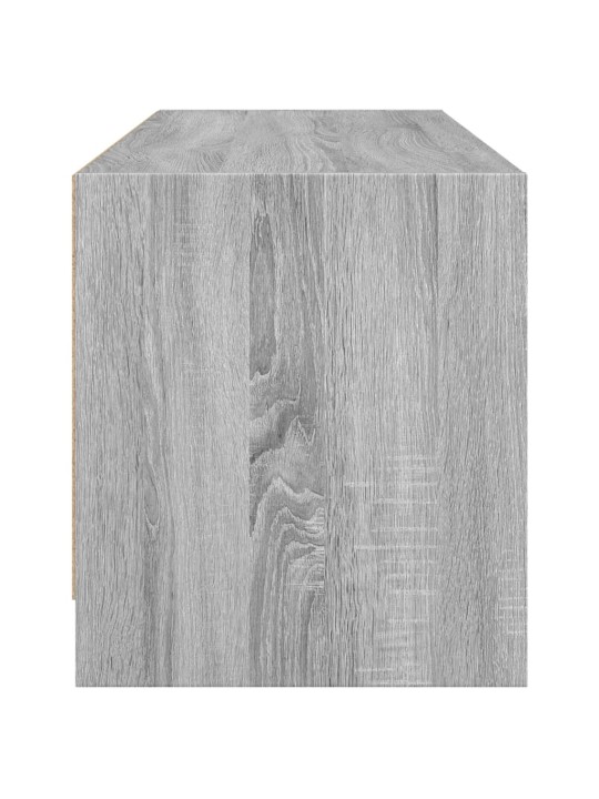 Tv skapītis ar stikla durvīm, pelēka ozola, 102x37x42 cm