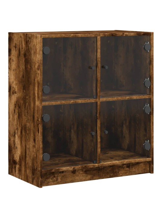 Skapītis ar stikla durvīm, koka krāsa, 68x37x75,5 cm