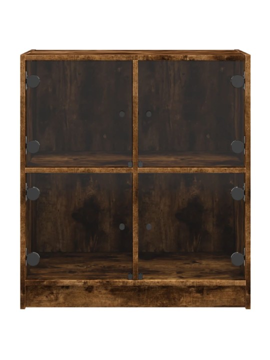 Skapītis ar stikla durvīm, koka krāsa, 68x37x75,5 cm