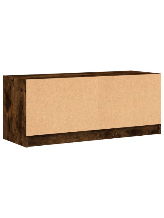 Tv skapītis ar stikla durvīm, koka krāsa, 102x37x42 cm