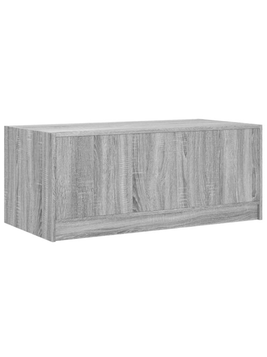 Kafijas galdiņš ar stikla durvīm, pelēka ozola, 102x50x42 cm