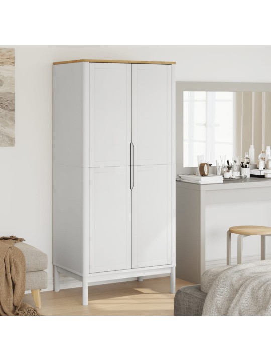 Skapis floro, balts, 77x53x171 cm, priedes masīvkoks