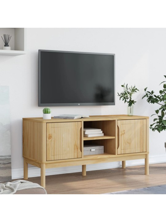 Televizora skapis floro, brūns 114x43x55 cm, priedes masīvkoks