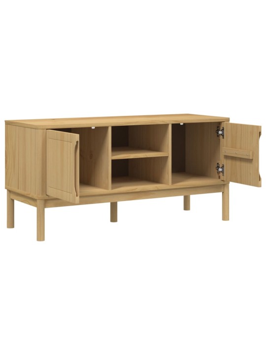 Televizora skapis floro, brūns 114x43x55 cm, priedes masīvkoks