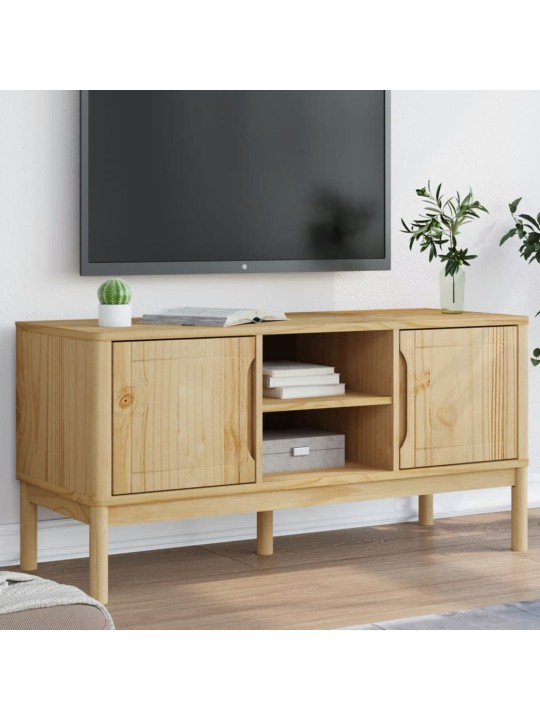Televizora skapis floro, brūns 114x43x55 cm, priedes masīvkoks