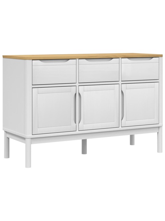 Kumode floro, balta, 114x43x74 cm, priedes masīvkoks