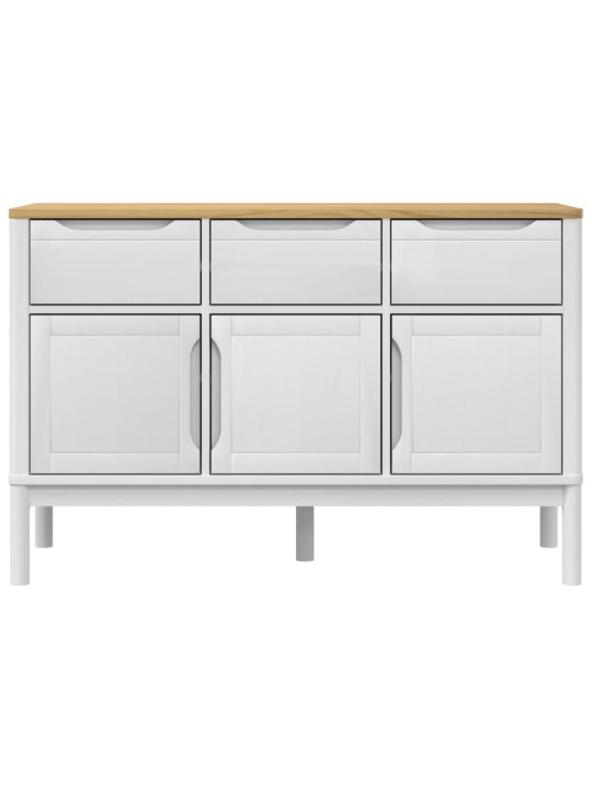 Kumode floro, balta, 114x43x74 cm, priedes masīvkoks