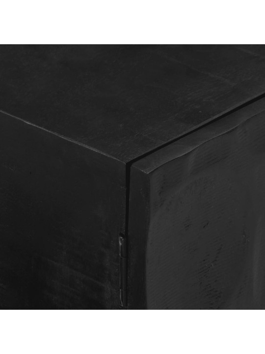 Tv skapītis, melns, 110x30x40 cm, mango masīvkoks un dzelzs