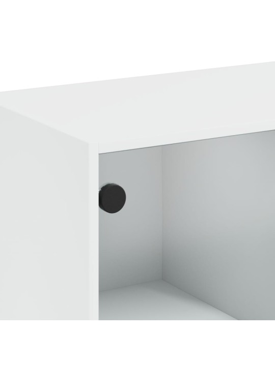 Grāmatu plaukts ar durvīm, balts, 136x37x109 cm, koks