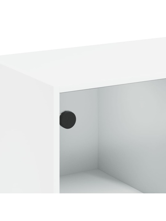 Grāmatu plaukts ar durvīm, balts, 136x37x142 cm, koks