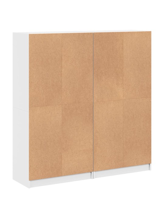 Grāmatu plaukts ar durvīm, balts, 136x37x142 cm, koks