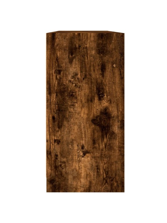 Grāmatu plaukts ar durvīm, ozola krāsa, 204x37x75 cm, koks
