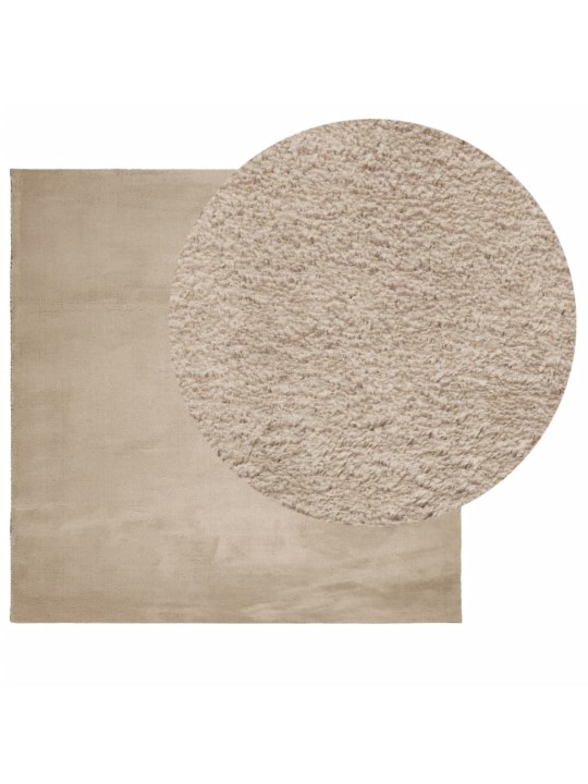 Paklājs huarte, īsa spalva, mazgājams, smilškrāsa, 160x160 cm