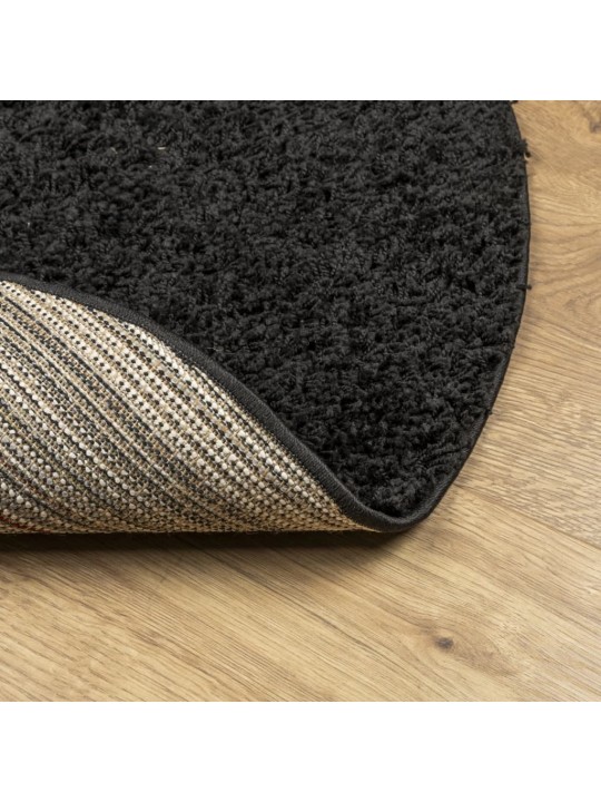 Paklājs pamplona, ø 120 cm, shaggy, moderns, melns
