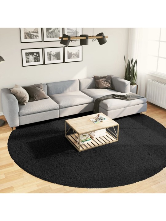 Paklājs pamplona, ø 280 cm, shaggy, moderns, melns
