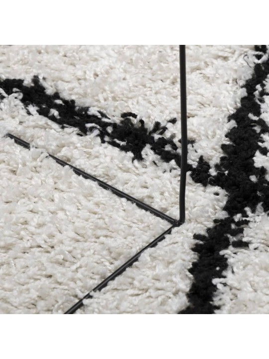 Paklājs pamplona, 80x200cm, shaggy, moderns, krēmkrāsu un melns