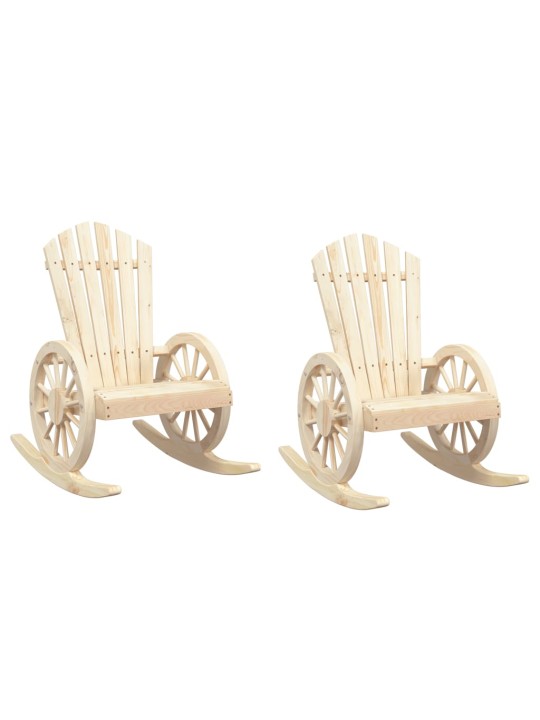 Dārza adirondack stila šūpuļkrēsli, 2 gab., egles masīvkoks
