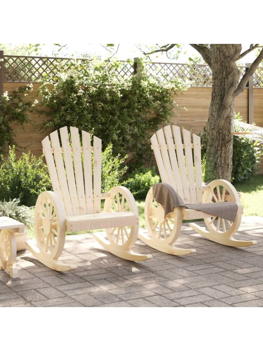 Dārza adirondack stila šūpuļkrēsli, 2 gab., egles masīvkoks