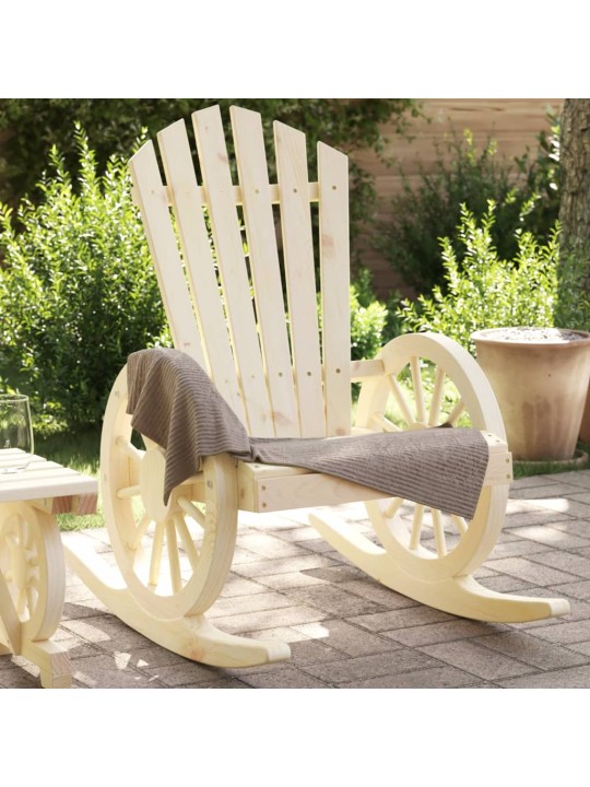 Dārza adirondack stila šūpuļkrēsli, 2 gab., egles masīvkoks