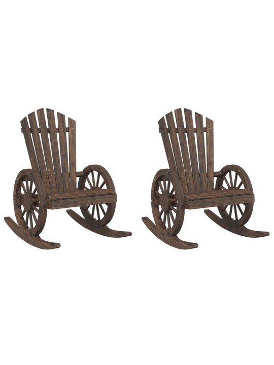 Dārza adirondack stila šūpuļkrēsli, 2 gab., egles masīvkoks