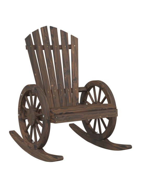 Dārza adirondack stila šūpuļkrēsli, 2 gab., egles masīvkoks
