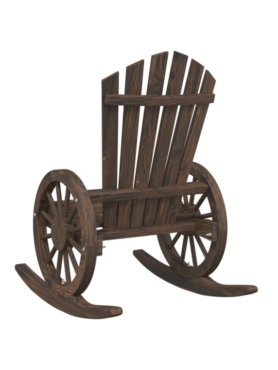 Dārza adirondack stila šūpuļkrēsli, 2 gab., egles masīvkoks