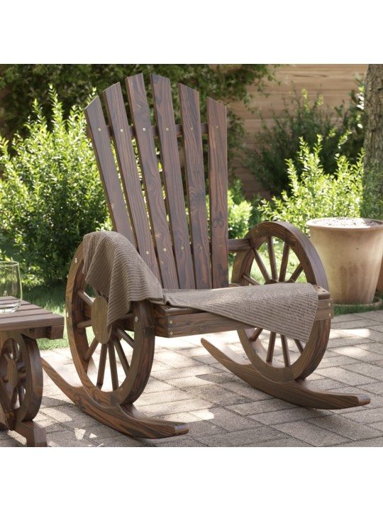 Dārza adirondack stila šūpuļkrēsli, 2 gab., egles masīvkoks