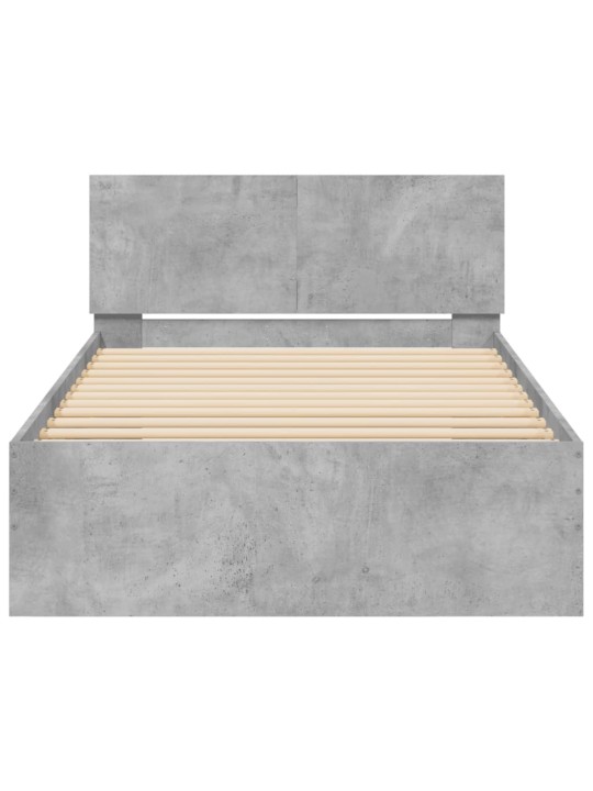 Gultas rāmis ar galvgali, pelēks, 100x200 cm, inženierijas koks