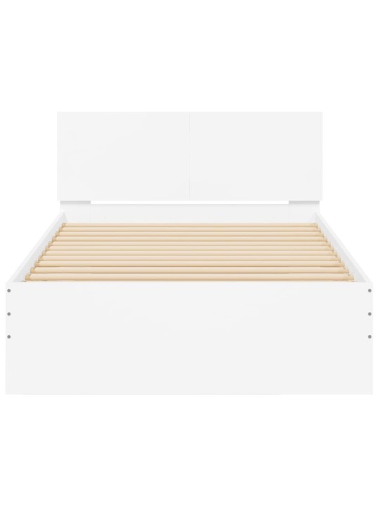 Gultas rāmis ar galvgali un led, balts, 100x200 cm