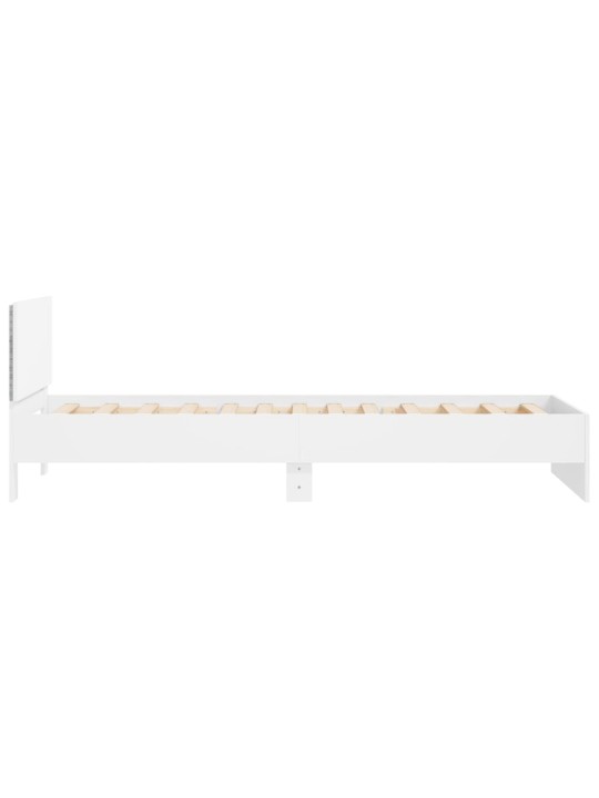 Gultas rāmis ar galvgali un led, balts, 100x200 cm