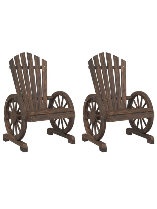 Dārza adirondack stila krēsli, 2 gab., egles masīvkoks