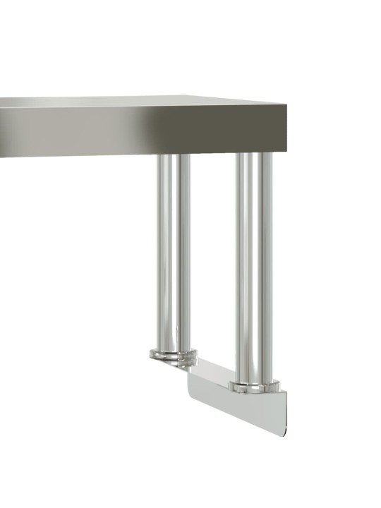Virtuves darba galds ar plauktu, 110x30x120 cm, tērauds