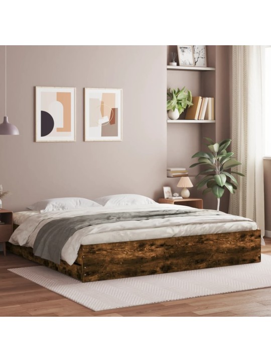Gultas rāmis ar atvilktnēm, ozola, 160x200cm, inženierijas koks