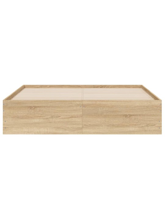 Gultas rāmis ar atvilktnēm, ozola, 140x200cm, inženierijas koks
