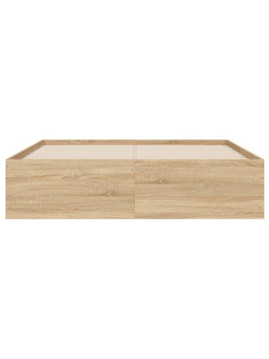 Gultas rāmis ar atvilktnēm, ozola, 120x200cm, inženierijas koks