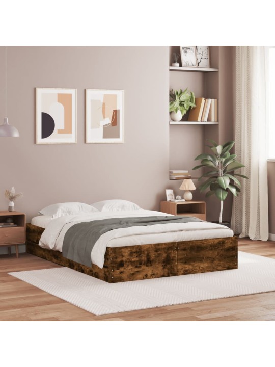 Gultas rāmis ar atvilktnēm, ozola, 120x200cm, inženierijas koks