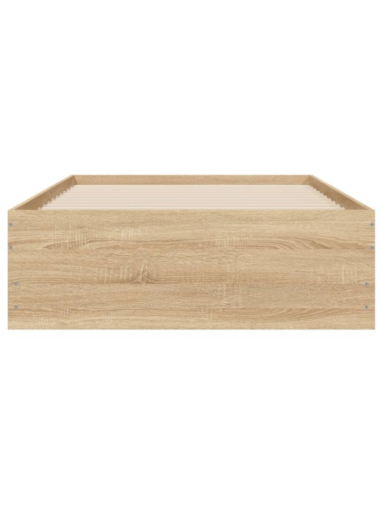 Gultas rāmis ar atvilktnēm, ozola, 90x200 cm, inženierijas koks